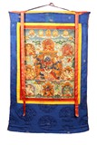 A TIBETAN THANGKA DEPICTING DEITY