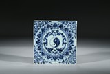 A BLUE AND WHITE 'BAGUA' PANEL