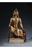A LARGE GILT BRONZE FIGURE OF WATER-MOON AVALOKITESHVARA