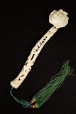 A WHITE JADE CARVED 'LINGZHI' RUYI SCEPTER