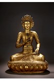 A LARGE & RARE REPOUSSE GILT BRONZE FIGURE OF VAJRASATTVA