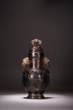 A CHINESE SMOKY CRYSTAL CARVED 'LANDSCAPE' VASE