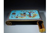 A CHINESE CLOISONNE ENAMEL 'HANDSCROLLS' STAND