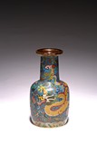 A CLOISONNE ENAMEL 'DRAGON' ROULEAU VASE