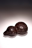 A CHINESE ZITAN CARVED DOUBLE GOURD BOX
