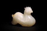 A CHINESE WHITE JADE CARVING OF BIRD