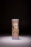 A CHINESE FAMILLE ROSE CYLINDRICAL VASE