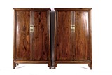 A PAIR OF CHINESE HUANGHUALI ROUND-CORNER CABINETS