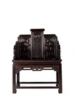 A FINE CHINESE ZITAN CARVED ARMCHAIR
