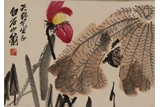 COLOR AND INK ON PAPER 'LOTUS' PAINTING, QI BAISHI