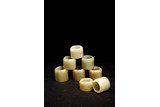 A SET OF EIGHT WHITE JADE ARCHER'S RINGS