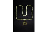 A 108 HARDSTONE BEADS WITH A JADE DISC BI