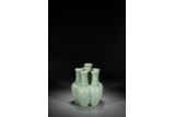 A CHINESE CELADON GLAZED SIX-JOINED VASE 