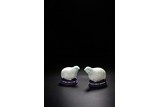 A PAIR OF JADEITE CARVED 'QUAIL' BOXES 