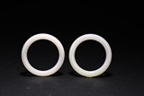 A PAIR OF CHINESE WHITE JADE BANGLES