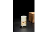 A CHINESE WHITE JADE 'LANDSCAPE' BRUSHPOT  