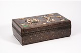 A ZITAN GEMS INLAID 'HUNTSMAN' BOX AND COVER