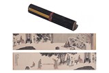 A COLOR AND INK ON PAPER 'SCHOLARS' HANDSCROLL, FU BAOSHI