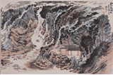 A COLOR AND INK ON PAPER 'LANDSCAPE' PAINTING, LU YANSHAO