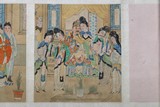 COLOR AND INK ON SILK EROTIC SCENE HANDSCROLL