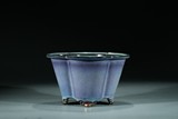 A CHINESE JUN-TYPE LOBED FLOWERPOT