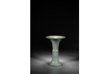 A CHINESE CELADON GLAZED GU VASE