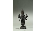 A BRONZE FIGURE OF SIX-ARMED BODHISATTVA