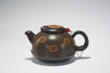 A PAINTED YIXING TEAPOT
