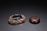 SET OF TWO CHINESE ZITAN WASHER AND INK BOX