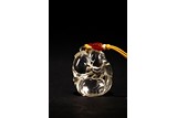 A CHINESE CRYSTAL CARVED 'PEACH AND BIRD' TOGGLE