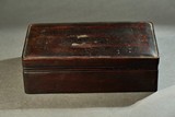 A HARDWOOD RECTANGULAR BOX AND COVER