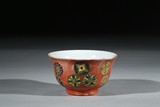 A RED GLAZE DECORATED BOWL