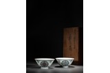 A PAIR OF CHINESE DOUCAI 'SHOU' BOWLS