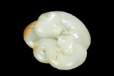 A WHITE JADE CARVED ‘SILVER CARPS' FIGURAL GROUP