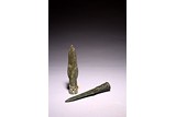 A GROUP OF TWO ARCHAIC CHINESE BRONZE SPEAR HEADS