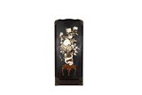 A MOTHER-OF-PEARL 'DRAGON VASE' APPLIQUE LACQUER HANGING PANEL