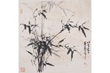 AN INK ON PAPER 'BAMBOO' PAINTING, DONG SHOUPING
