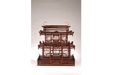 A LARGE CHINESE BAMBOO 'PALACE' BIRD CAGE