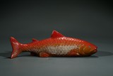 A CHINESE GLAZED CARP MODEL 