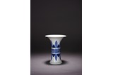 A CHINESE BLUE AND WHITE GU-TYPE VASE