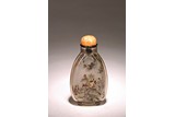 WANG XISAN: CRYSTAL INSIDE PAINTED 'EIGHT IMMORTALS' SNUFF BOTTLE