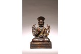 A GILT LACQUERED BRONZE FIGURE OF KAGYU LAMA