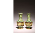 A PAIR OF CHINESE SANCAI OPENWORK VASES