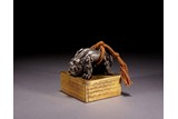 A SILVER AND GILT BRONZE MYTHICAL BEAST SEAL