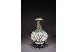 A CHINESE FAMILLE ROSE PEACH AND LINGZHI VASE