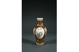 A CHINESE FAMILLE ROSE 'FLOWERS' TRI-NECK VASE 