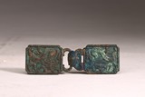 PAIR OF CHINESE ARCHAIC BRONZE MYTHICAL BEASTS BELT BUCKS