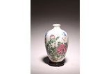 A CHINESE FAMILLE ROSE 'PEONIES' VASE 