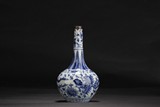 A BLUE AND WHITE 'DRAGON AND PHOENIX' VASE