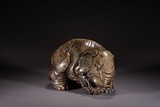 A CHINESE JADE CARVING OF ELEPHANT WITH MARK